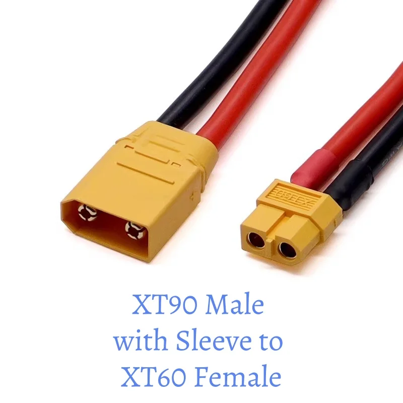 XT60 to XT90 Adapter Cable Plug Male-to-Female Converter 10AWG RC Model Power Battery Charging Cable 5/10/20cm