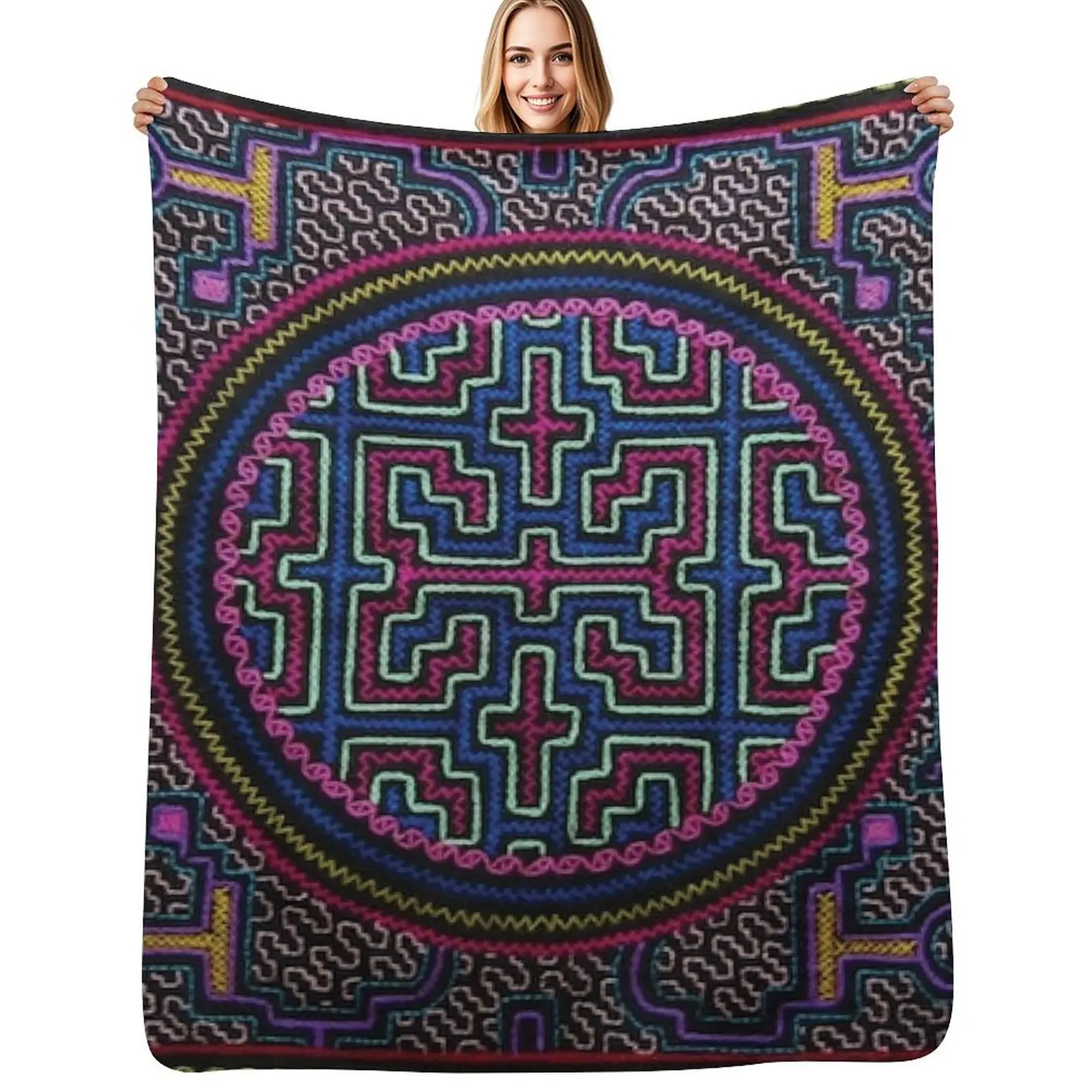 Peru is calling, Shipibo dreams Throw Blanket Flannels For Decorative Sofa Luxury wednesday Furrys Fashion Sofas Blankets