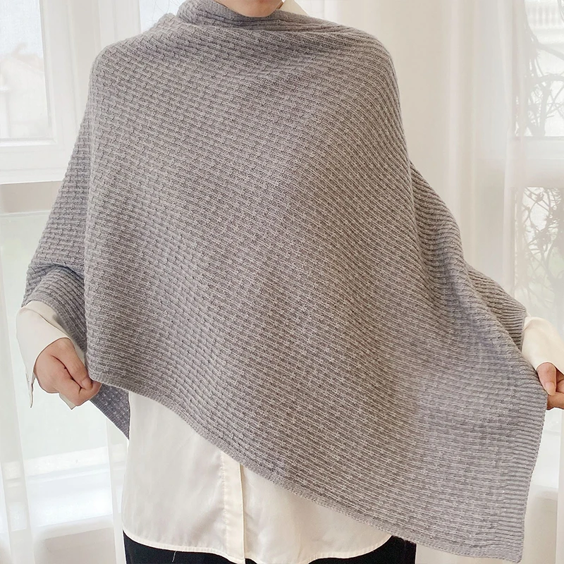 Women Capes Coat Autumn Spring Female All-match Ponchos Wraps Scarf Stoles Single Breasted Shawl Knitted Cardigan Cloak