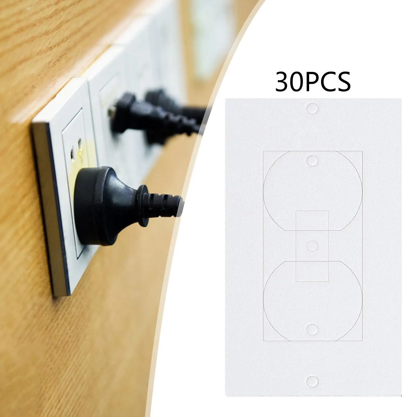 30Pcs Wall Plate Outlet Sealers Practical Easy to Use Convenient Outlet Insulator Draft Sealers for Rocker Duplex Apartment Home