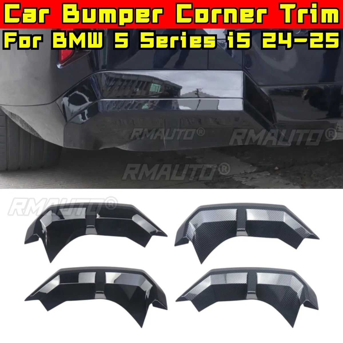 

For BMW 5 Series i5 M Style 2024-2025 Car Rear Front Bumper Splitter Rear Triangle Window Trim Taillight Trim Decorative