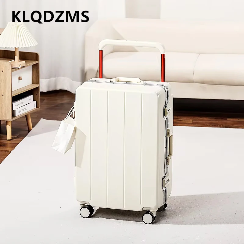 

KLQDZMS New 20"22"24"26"28 Inch Suitcase PC Aluminum Frame Boarding Box Large Capacity Trolley Case Universal Wheel Luggage