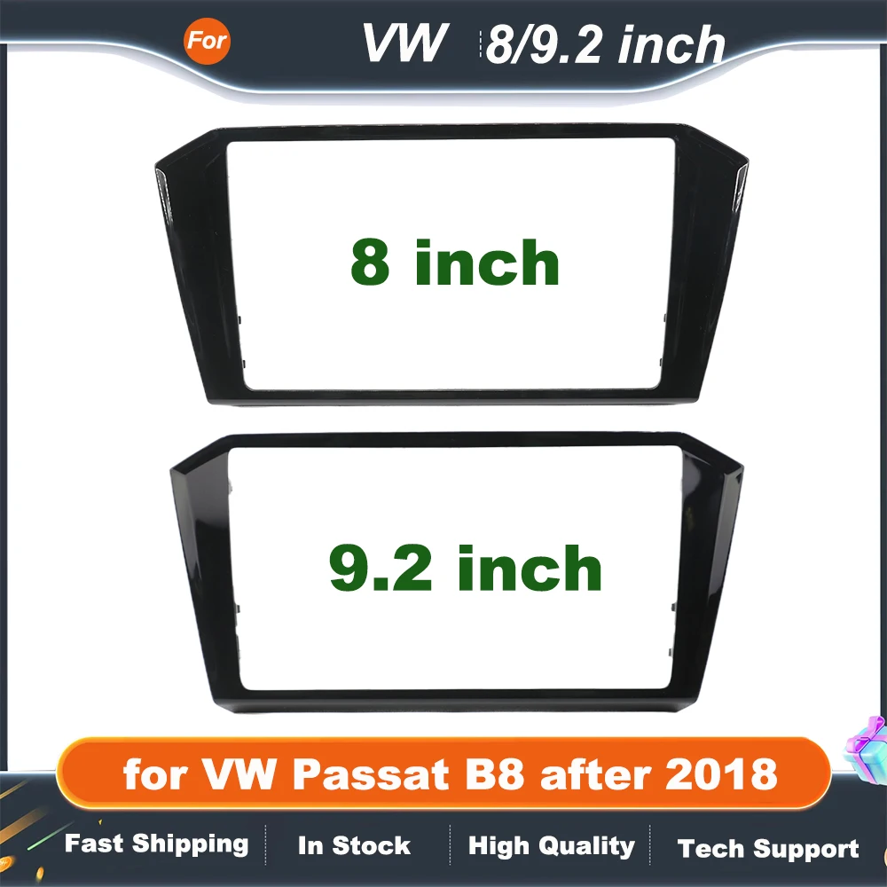 

Passat B8 MIB 3 Радиорамка 8-дюймовая 9,2-дюймовая CD-панель OEM ABS Головное устройство Фортепиано Черная рамка экрана для VW Passat B8 после 2018 года
