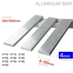 Aluminum bar thickness 4mm width 10-50 length 300 500mm aluminum alloy Aluminium Flat Bar plate 5 6 7 8 9 10 12 15