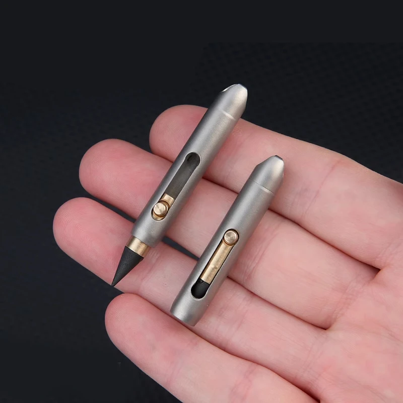 

Titanium Alloy Portable Pocket Mini Emergency Writing Eternal Pen, No Sharpening, Erasable Pencil, Keychain Pendant