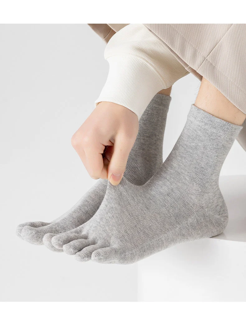 5 Paar Herren-Fünf-Zehen-Socken in Uni-Farben, geruchsresistent, atmungsaktiv, rutschfest, für den täglichen Sport- und Outdoor-Einsatz – Detail 14