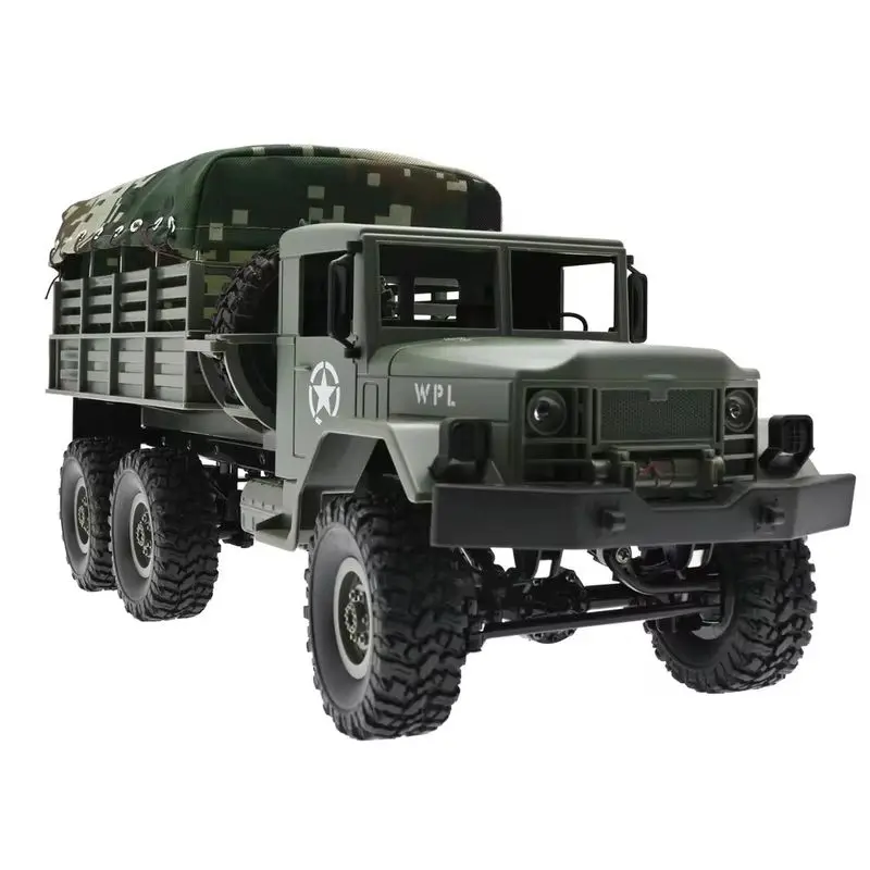 Wpl Six Wheel Drive Climbing Army Car B16-1 with Canvas Rc Car Climbing Car Children Remote Control Toy Birthday Christmas Gift