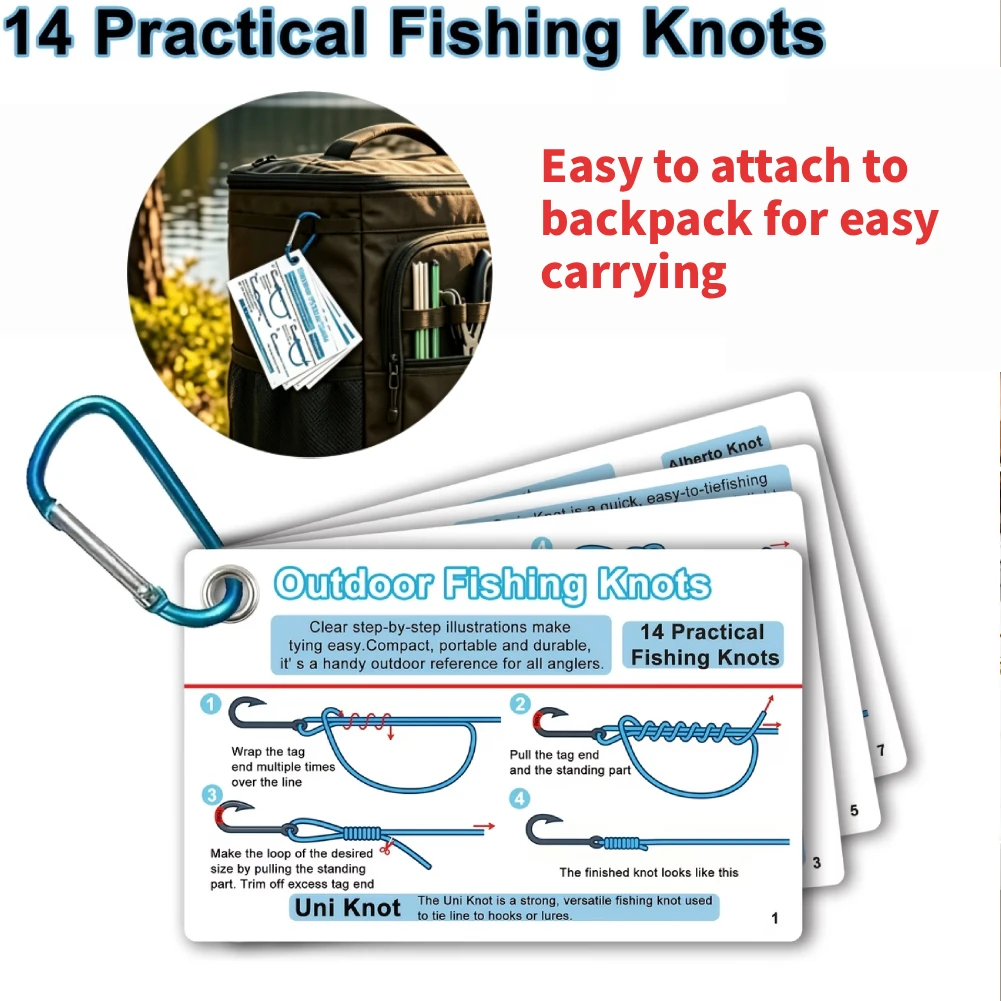 Le kit de nœuds de pêche South comprend 14 instructions simples à suivre et un guide de nœuds de poche, idéal pour les débutants. Outils de pêche.