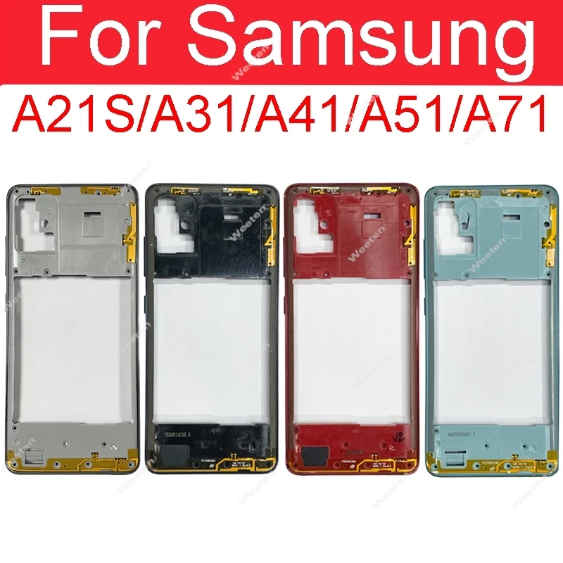

Средняя рамка для Samsung Galaxy A21S A217 A217F A31 A41 A51 A71 A315 A415 A515 A515 A715, центральная крышка корпуса с боковой кнопкой