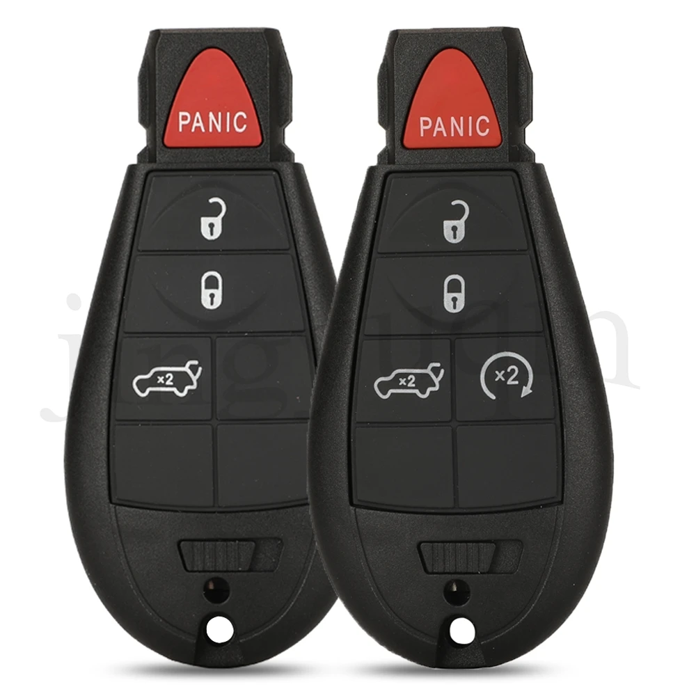 

jingyuqin 10PCS/Lot Car Key Shell For Chrysler Jeep Grand Cherokee Dodge Durango Magnum Ram 3/4+Panic Button Remote Case Cover