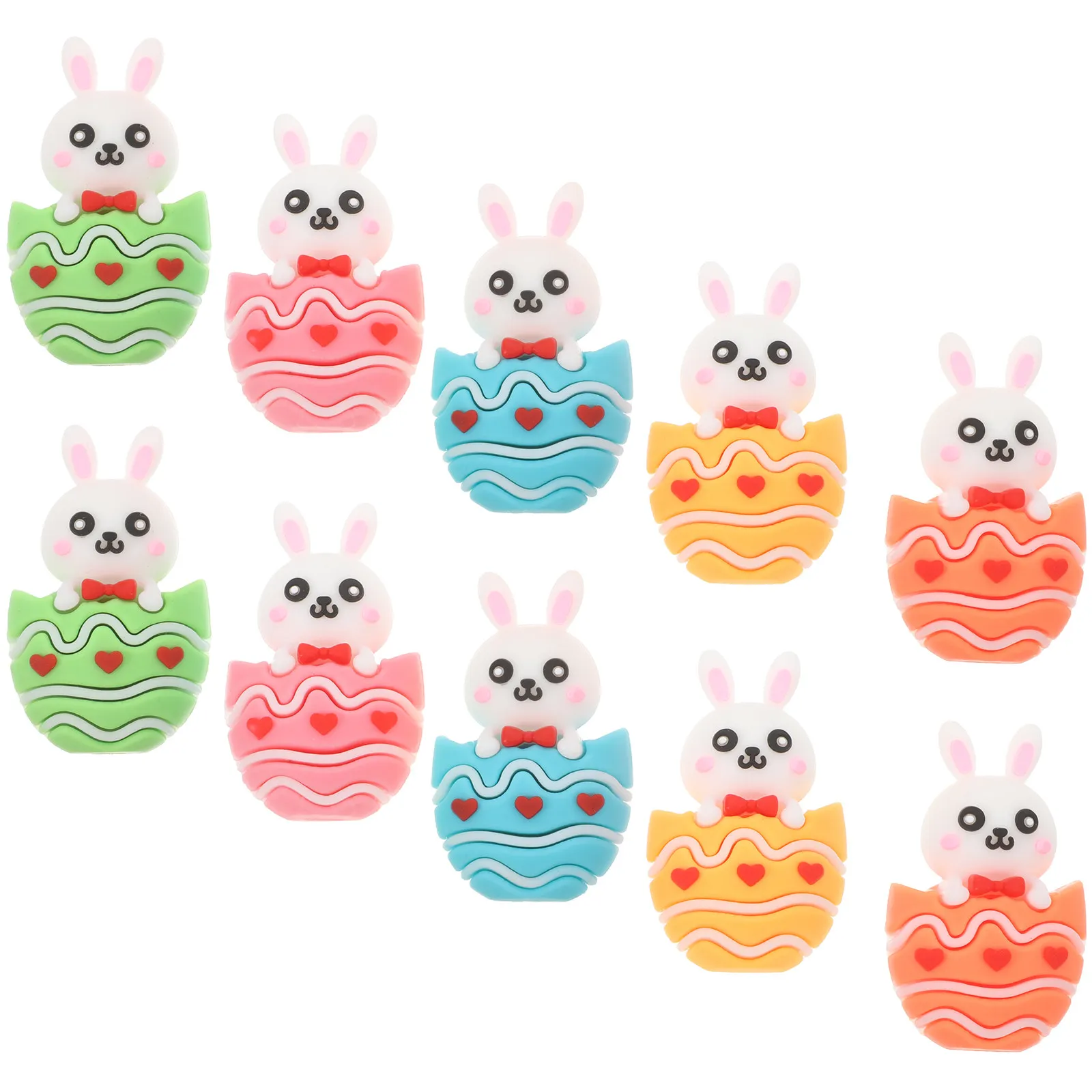10Pcs Easter Bunny Egg Tabletop Decor Small Holiday Centerpiece Fillers Cute Party Supplies Home Decoration Seasonal Charm