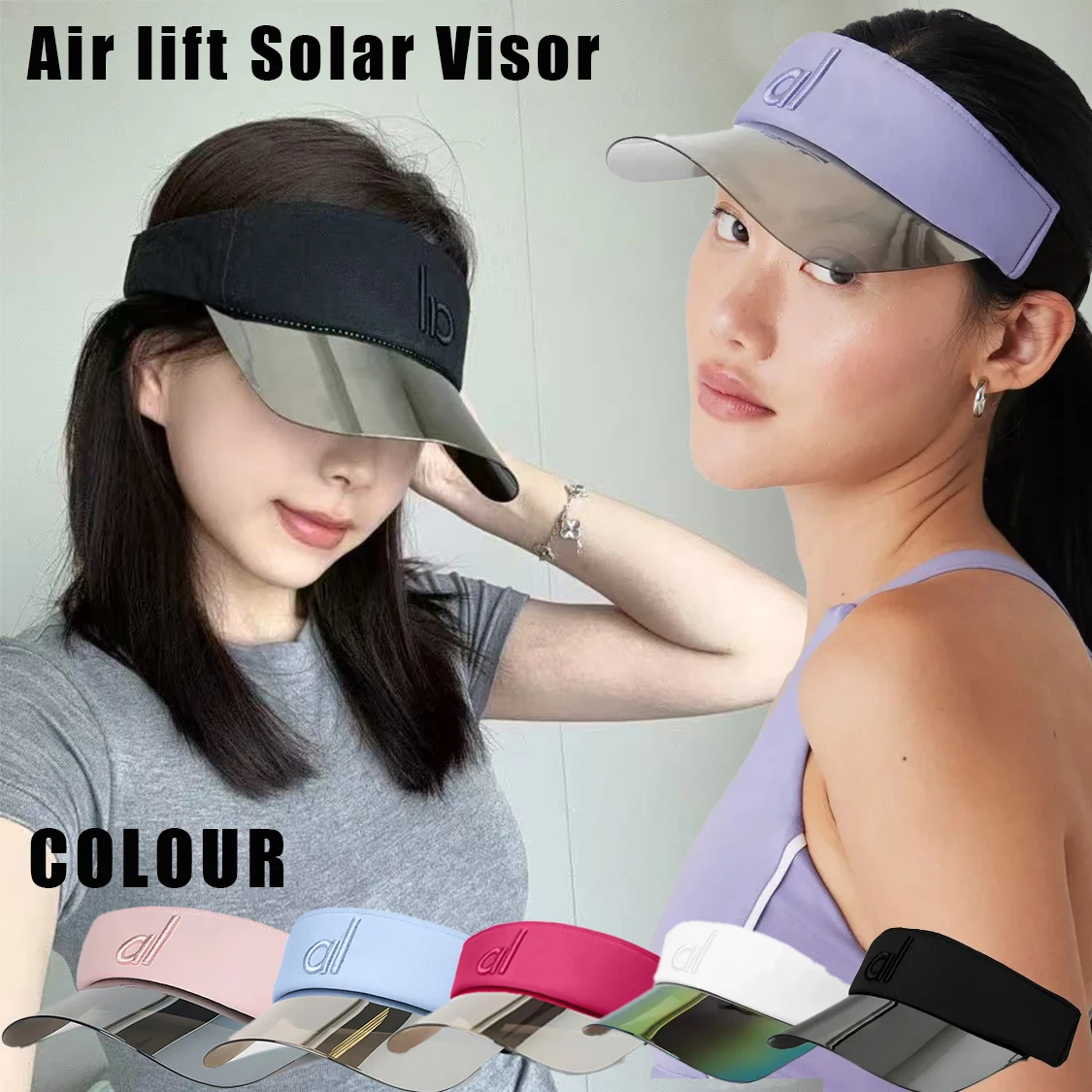 AL Yoga Gorra con visera para el sol Gorra de béisbol bordada Unisex Protección solar Deporte al aire libre Sombrilla Gorra de béisbol con parte superior abierta Estilo de pareja