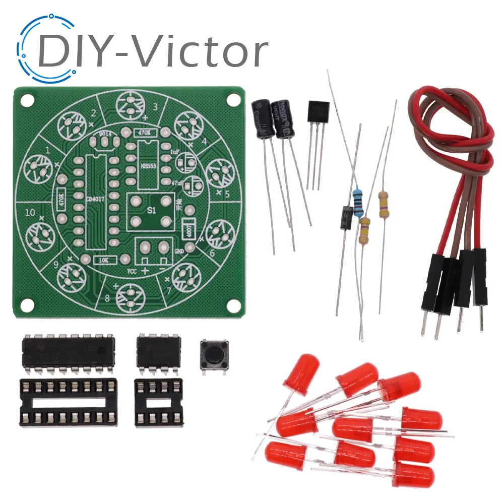 Lucky Rotary Suite Electronic Suite Turntable CD4017 NE555 Self LED Light Kits Production Parts Module 3V 5V Pulse Generator DIY