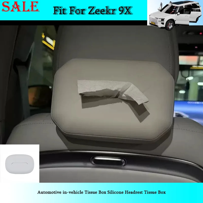 Fit for Zeekr 9X 2025 2026 Automotive in-vehicle Tissue Box Silicone Headrest Tissue Box Automotive Interior Storage Supplies