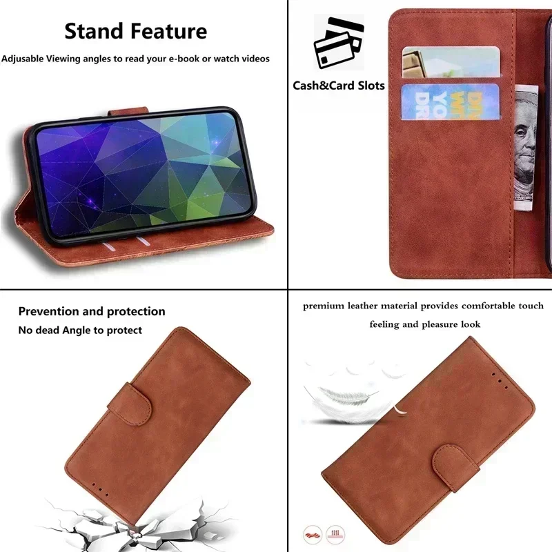 For Xiaomi Redmi A3 Case Solid Color Printed Leather Flip Phone Case for Xiomi Redmi A3 Cover RedmiA3 A 3 Card Slots Coque Funda