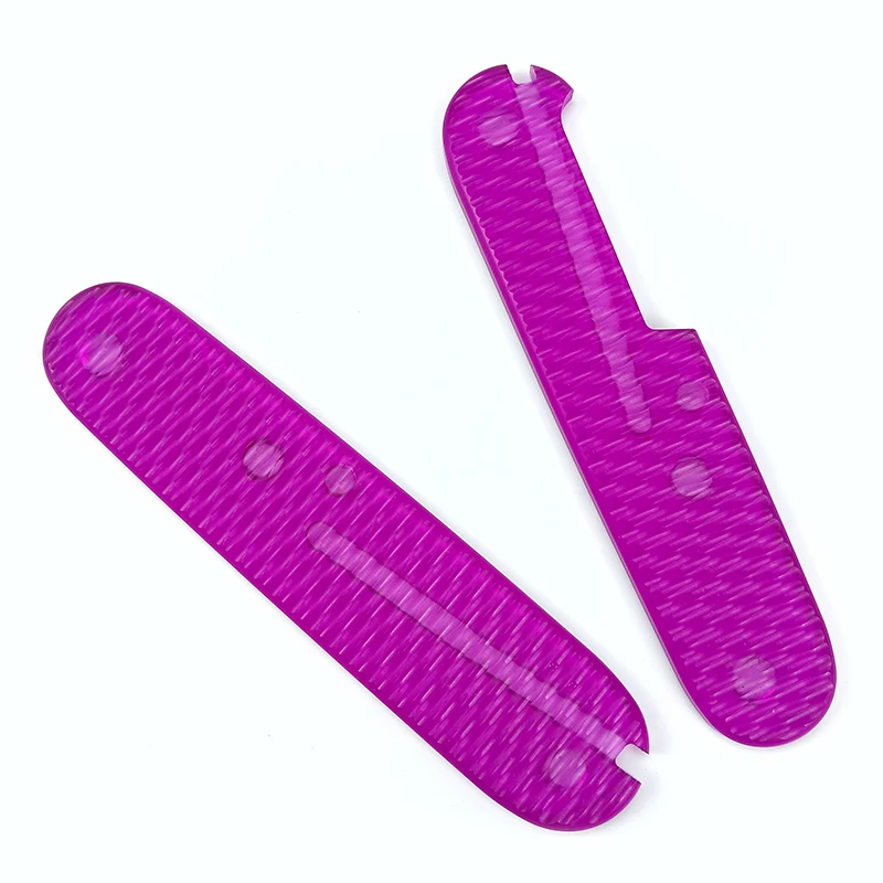 1 زوج مخصص سكين شفافة الاكريليك الموازين مقبض بقع ل 91 مللي متر فيكتورينوكس سكاكين الجيش السويسري قبضة DIY بها بنفسك صنع أجزاء