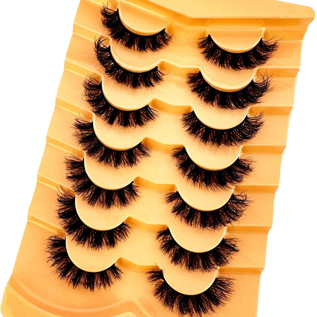 New 7Pairs Fluffy Lashes 3d Mink Lashes 12mm-20mm Soft Thick Natural Eyelashes Wholesale False Eyelashes Makeup Lashes Mink