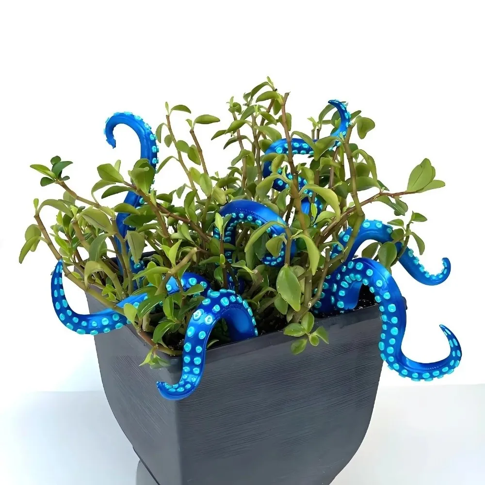 Resin Tentacle Plant Post Funny Irregular Flowerpot Decoration Creative Octopus Tentacle Decorative Pile for 7Pcs Garden