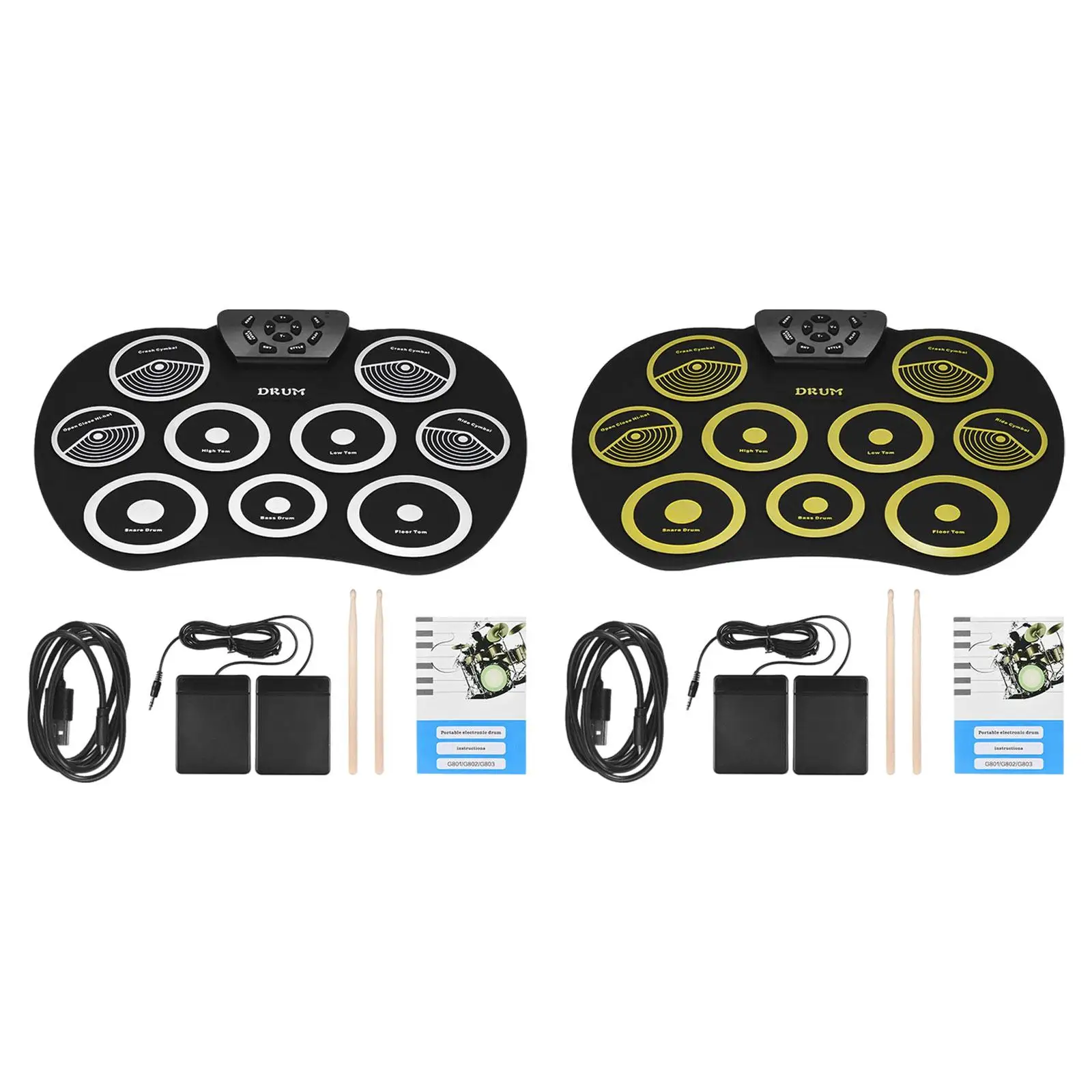 

Roll up Electronic Drum Set for Beginner Holiday Gift with Foot Pedals