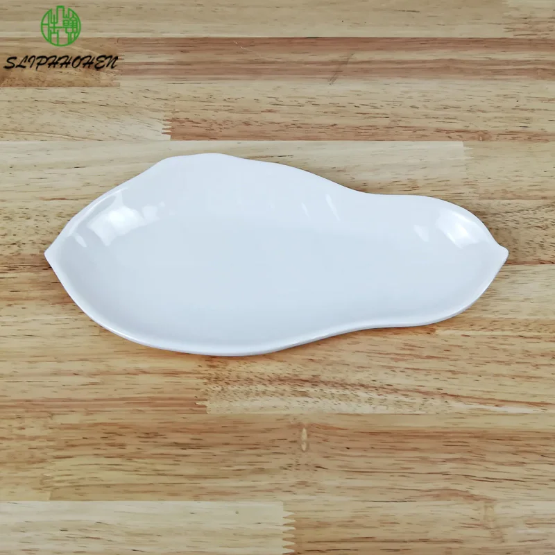 Melamine Dinnerware Dinner Plate Cuisine Long-Shaped Plate Western Restaurant Melamine Dish A5 Melamine Tableware Sashimi Dish