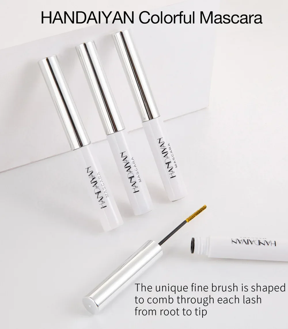 Máscara de pestañas de 12 colores, Color blanco, azul, rojo, maquillaje Cos de larga duración, sin manchas, Base resistente al agua, pestañas rizadas, maquillaje Mac