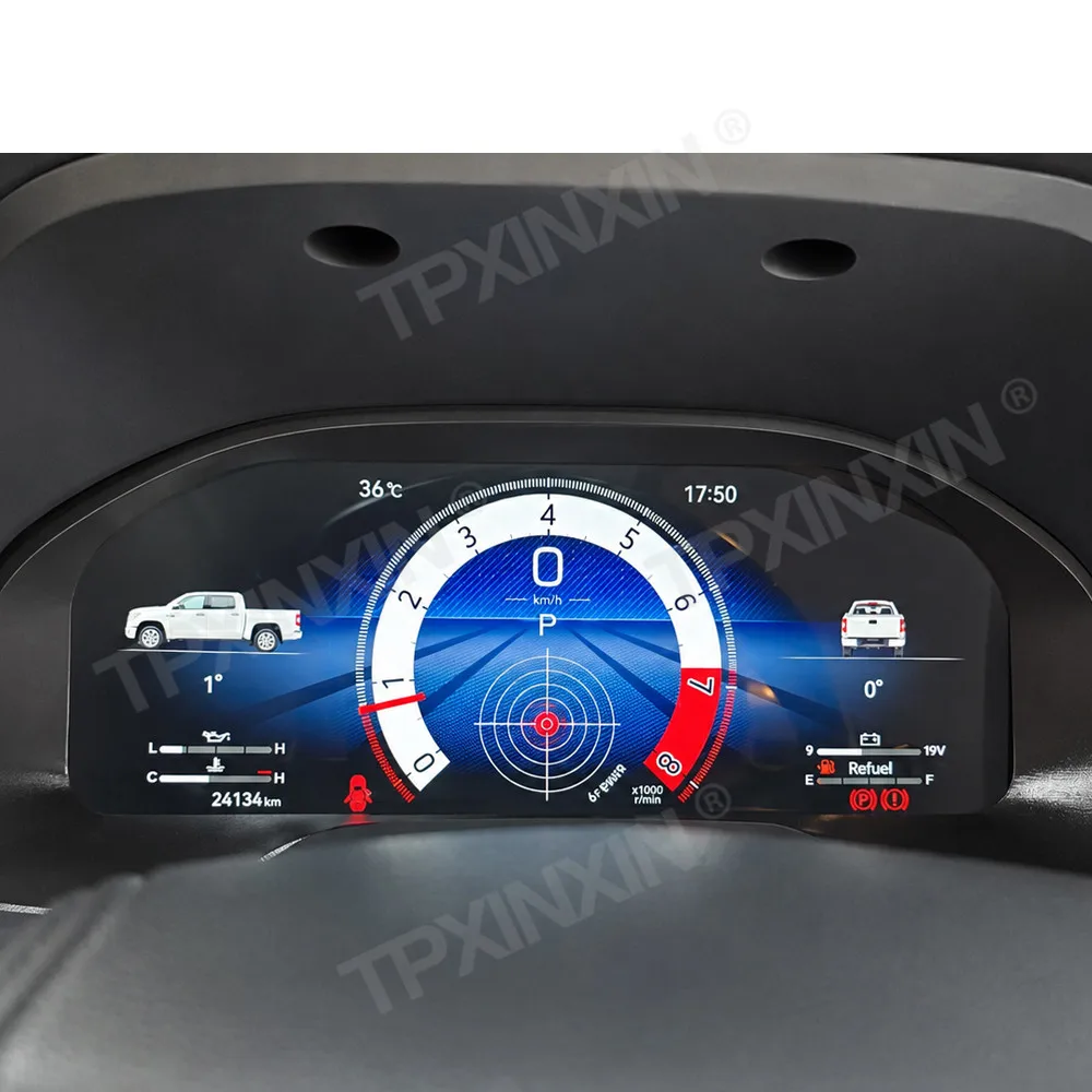 Full LCD 12.3 Inch Digital Instrument Cluster For Toyota Tundra 2015-2019 Smart Virtual Dashboard Support Left Right Side Camera
