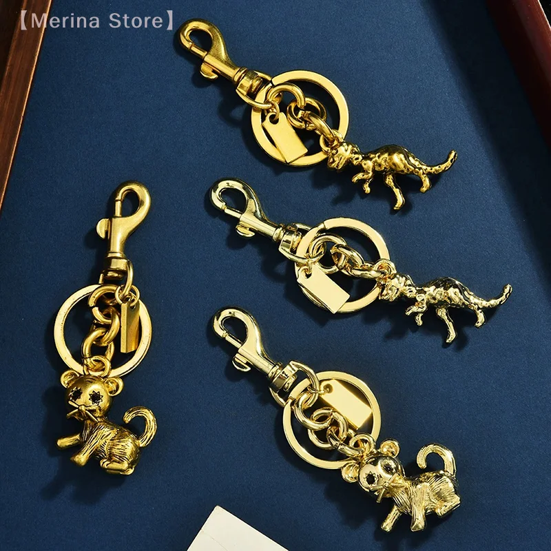 Colorful Alloy Bone Dinosaur Keychain Grasping Metal Keychain Accessory Ornament Handbag For Students