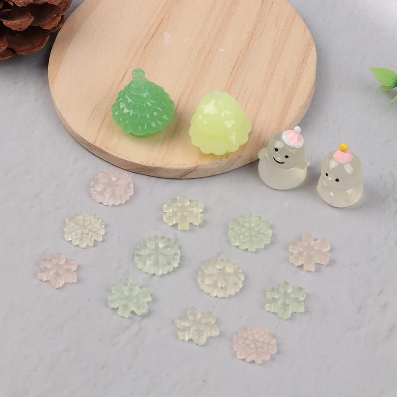 10pcs Mini Christmas Tree Decoration Fairy Garden Decor Snow Landscape Model Ornaments