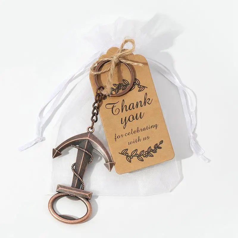 

(25Pieces/lot) Simple Wedding celebration gifts for Guests of Anchor Bottle Opener key chain favors for Wedding Party gift