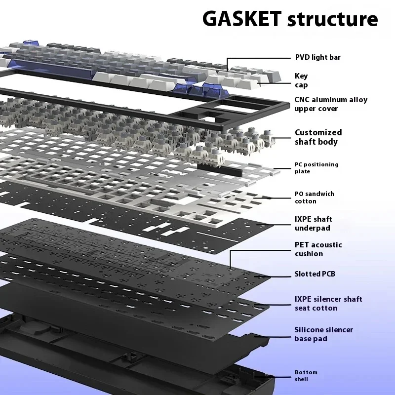 Atk Z87 Gaming Semi-Aluminum Mechanical Keyboard Three-Mode Customized Gasket Structure Hot-Swap Gaming Office Keyboard