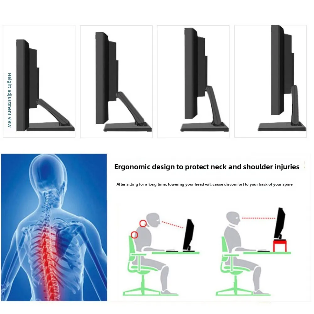 

Desktop Base Desktop Monitor Holder Adjustable Folding Computer Monitor Stand Portable Increase Height Computer Booster Stand