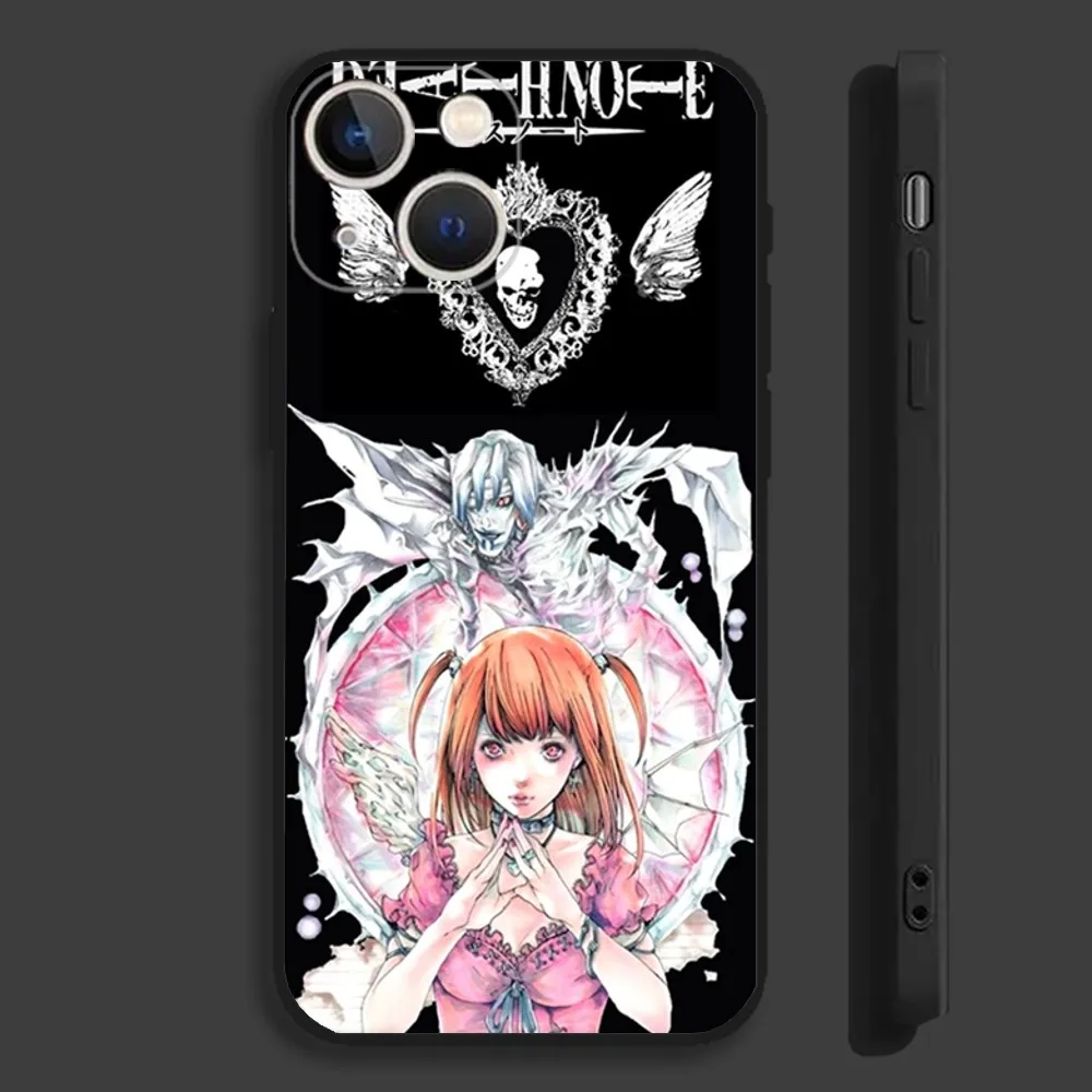 Misa anime D-Death N-Note Phone Case For iPhone 16,15,14,13,12,11,Pro,Max,Plus,Mini,X,XS,XR,8,7,6,S,SE Soft Black Case