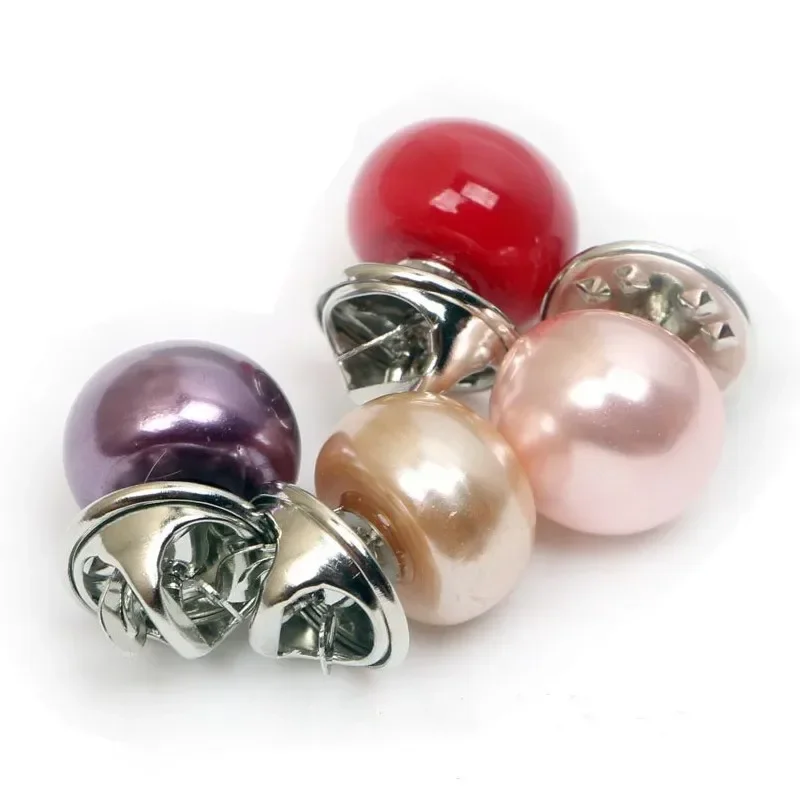 10Pcs Women Shirt Brooch Buttons Brooch Set Colourful Lapel Pin Shirt Sweater Pearl Brooches Pin Free Sewing Clothing Accessorie