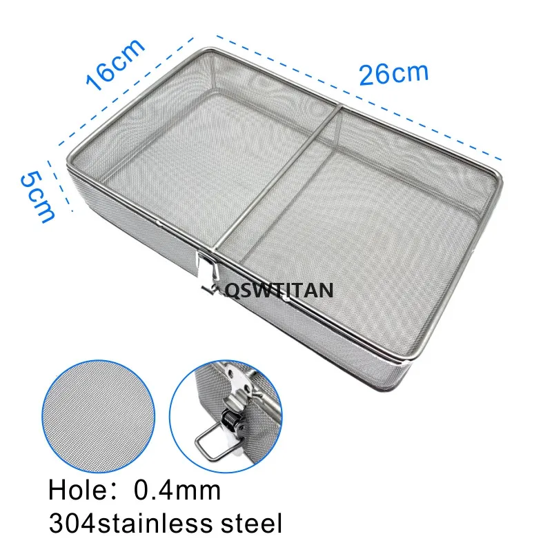 Sterilization Baskets porous with Lid Disinfection Net Basket high temperature autoclave tray box tool Stainless steel