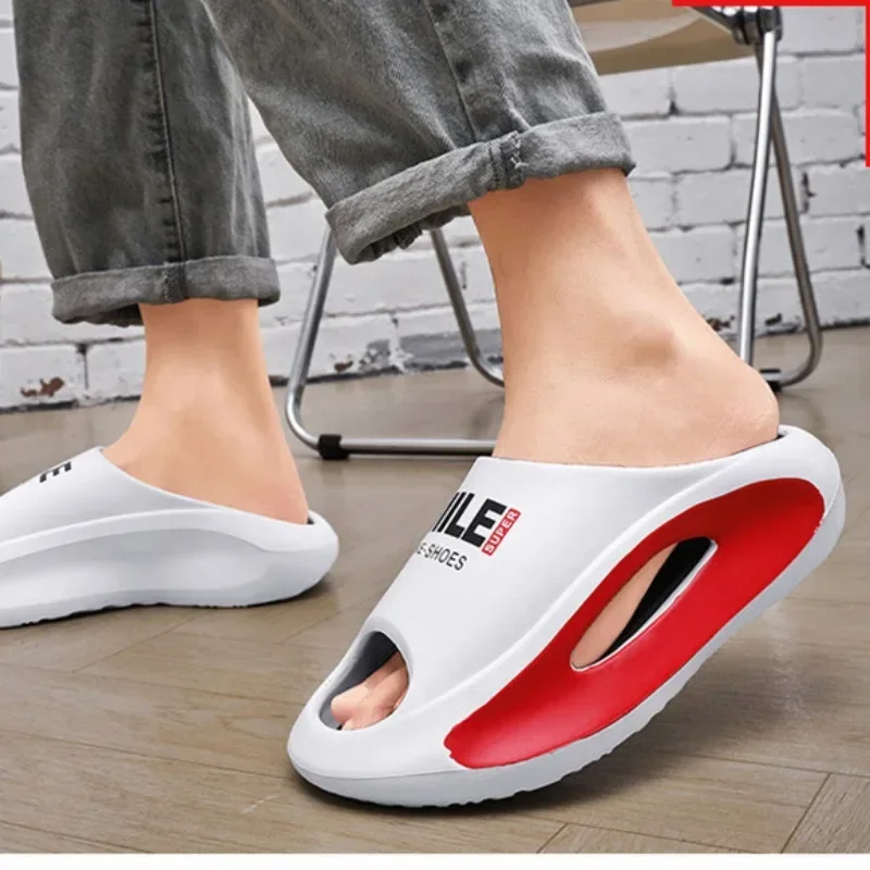 Men's Slippers EVA Thick Soled Comfortable Breathable Slippers Wear Trendy Outdoor Sports Soft Soled Beach Slippers Fashion