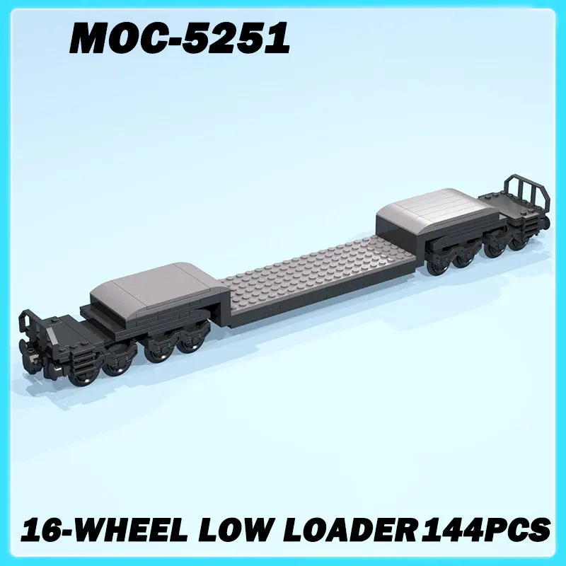 

MOC-5251 мини-поезд серии 16-колесный низкий погрузчик настольный орнамент образование DIY модель кирпичная головоломка игрушка подарки на день рождения 144 шт.