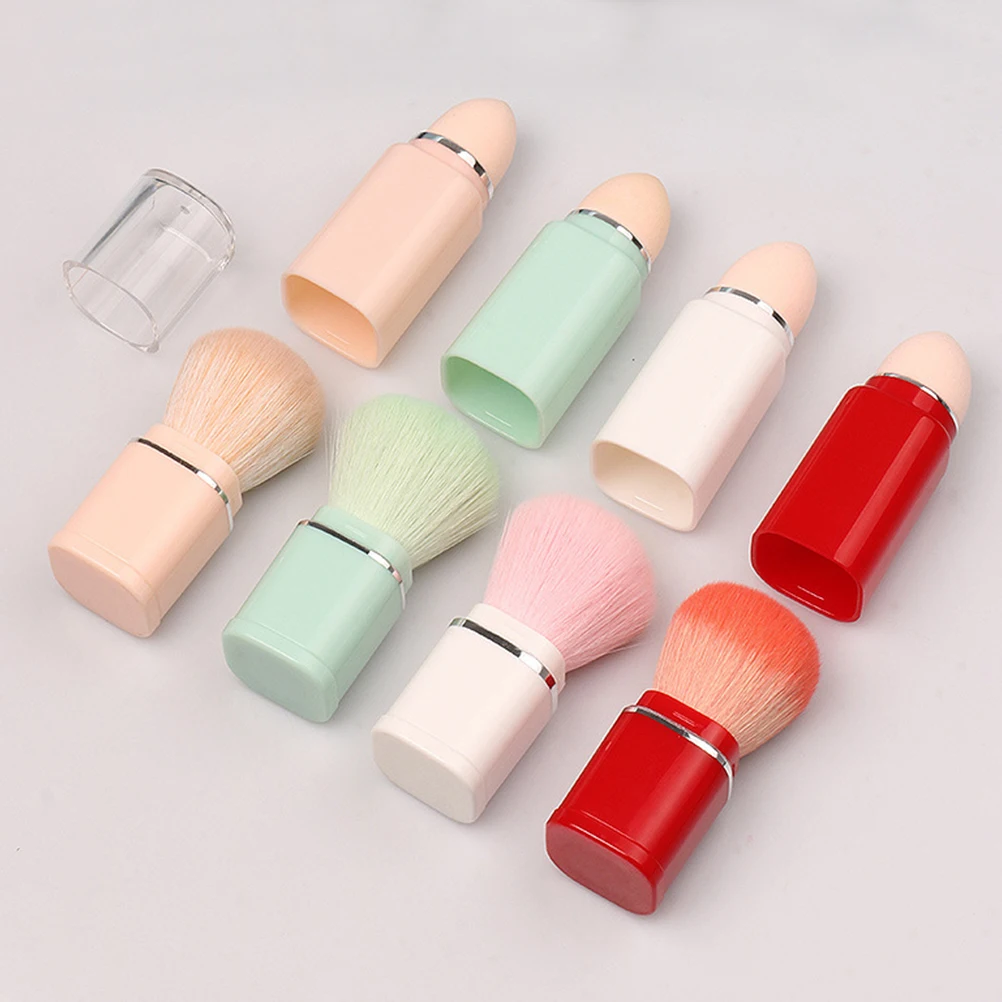 Travel Portable Retractable Makeup Brush 2 in 1 Multi Use Face Brush for Blush Foundation Loose Powder Smooth Application Women