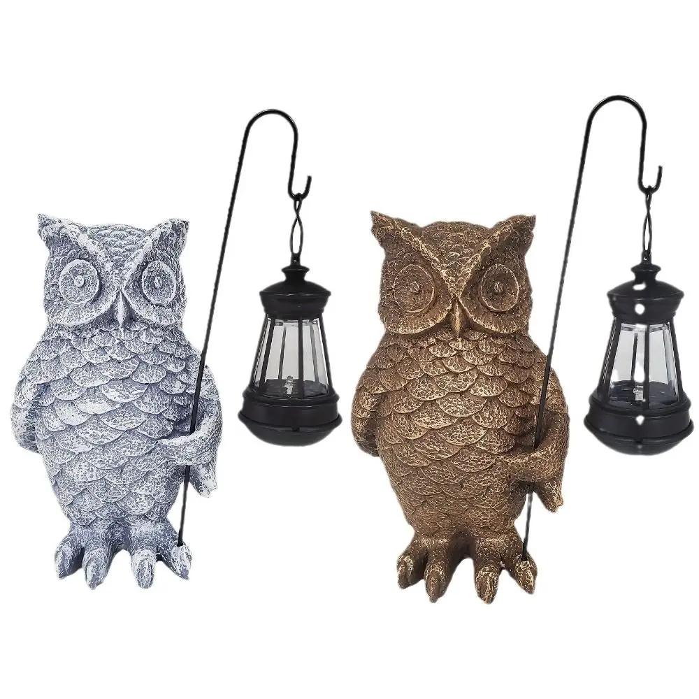 

Resin Owl Solar Lantern Creative Cute Garden Statue Lamp Waterproof Vivid Art Figurines Ornaments Outdoor