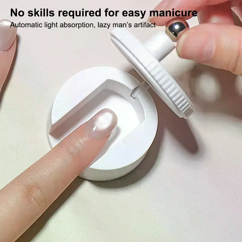 Cat Eye Nail Magnet Rotating Multifunctional Wide Light Glass Bead Effect Strong Automatic For Gel Polish