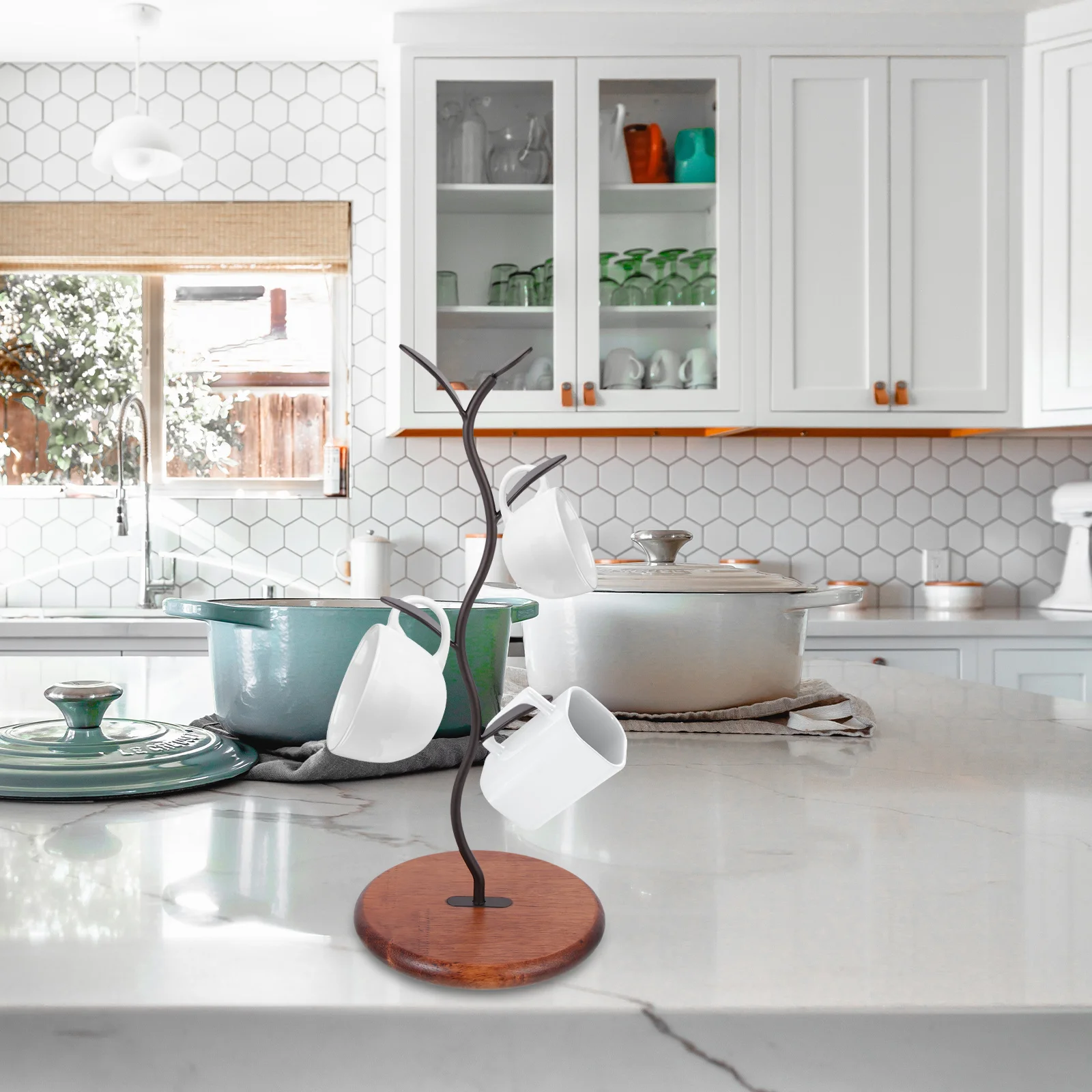 

Художественный держатель для кофейной кружки, железная деревянная подставка для чашек, многофункциональный декоративный органайзер для кружки для ресторана, бара, домашний держатель для кофейной чашки