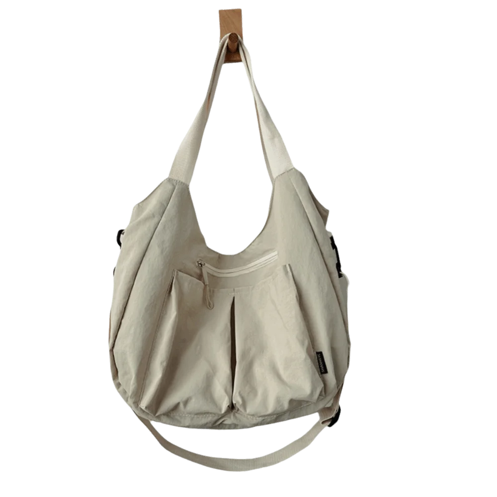 

Large Capacity Oxford Cloth Shoulder Bag Solid Color Handbag Canvas Crossbody Bag Lightweight Portable Nylon Tote Bag