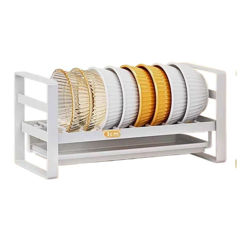 Multi-Functional Plate Rack Countertop Draining Rack Kitchen Storage Dustproof