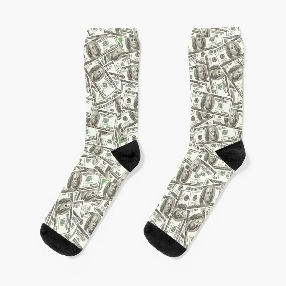 

MONEY $100 Bills Socks anti slip football moving stockings sport Girl'S Socks Men's