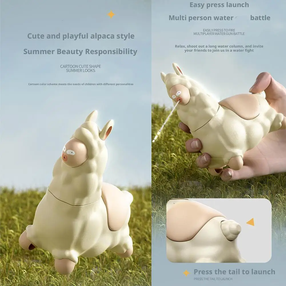 Zomer Outdoor Waterspellen Mini Alpaca Interactieve Watersproeier Waterpistool Fun Prank Decompressie Speelgoed