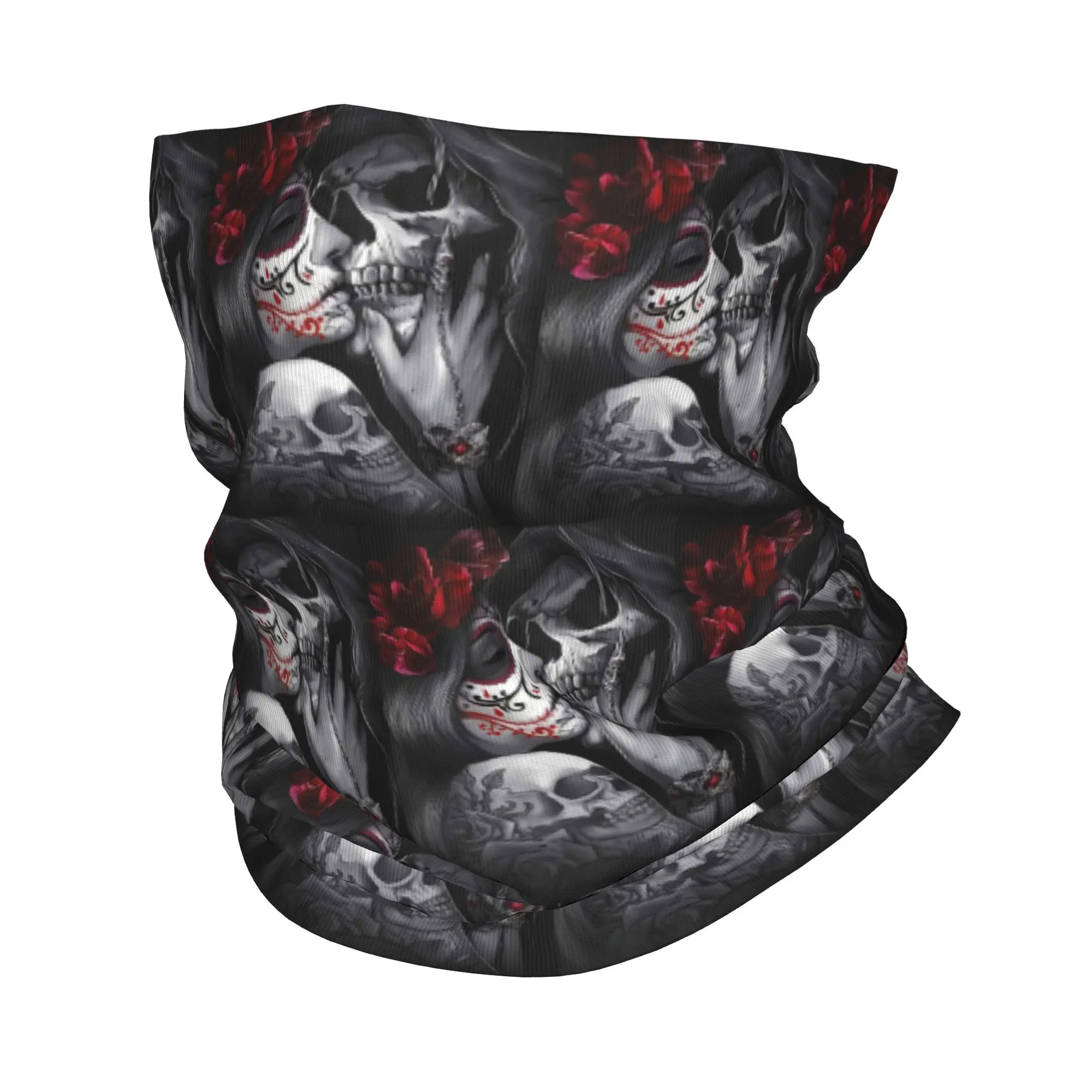 Mexican Catrina Girl Day Of The Dead Sugar Skull Bandana Neck Gaiter Printed Face Scarf Face Mask Hiking Fishing Unisex Washable