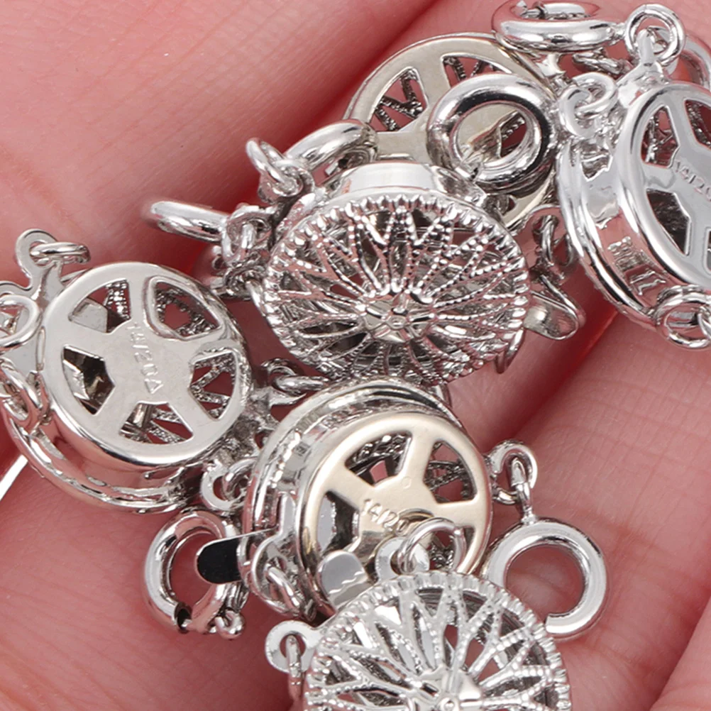 2 шт., металлическая пряжка, жемчужный браслет, застежка золотого тона, ожерелье, многослойные ювелирные застежки, разъемы с замком, аксессуары «сделай сам»