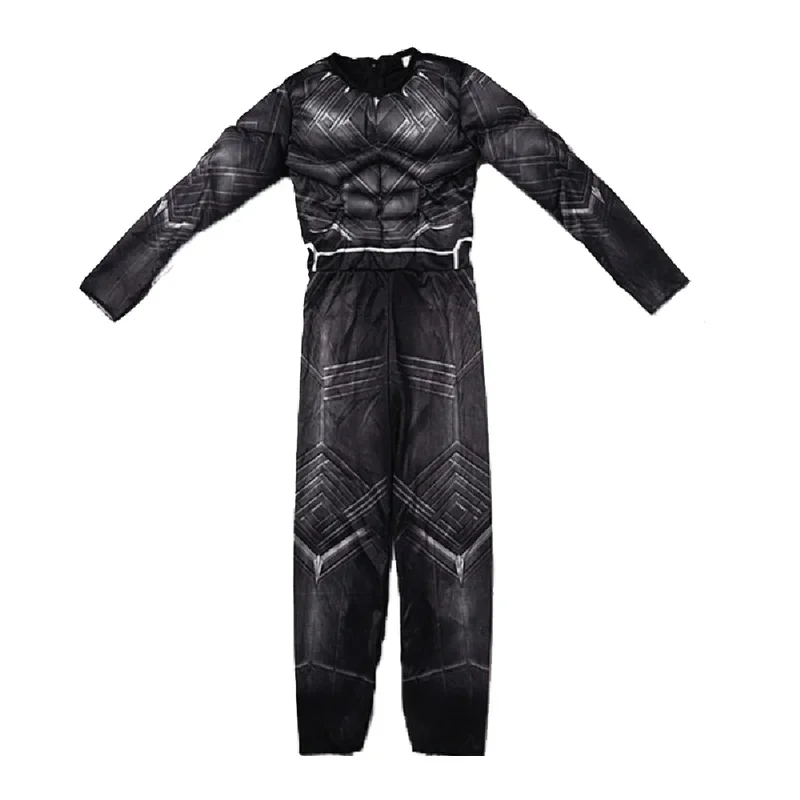 SN60 Carnival Kids Muscle Black Panther Cosplay Costumes Attached Mask Boys Girls Party Fancy Dress No Boots1@j$
