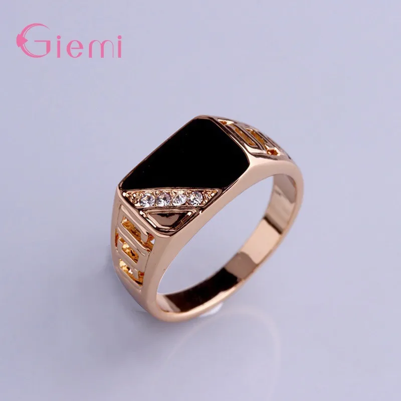 New Fashion 925 Sterling Silver Luxury Cubic Zircon Wedding Band Rings for Male Cool Men Accessories Jewellery image 4