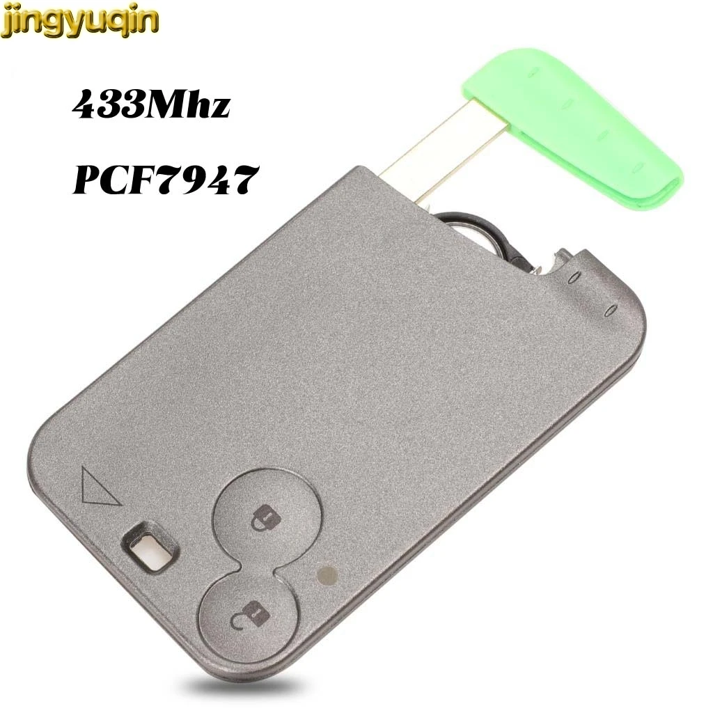

Jingyuqin New Remote Car Key Fob 433MHZ ID46 PCF7947 Chip For Renault Laguna Espace Velsatis 2001-2009 Smart Card Keyless Entry