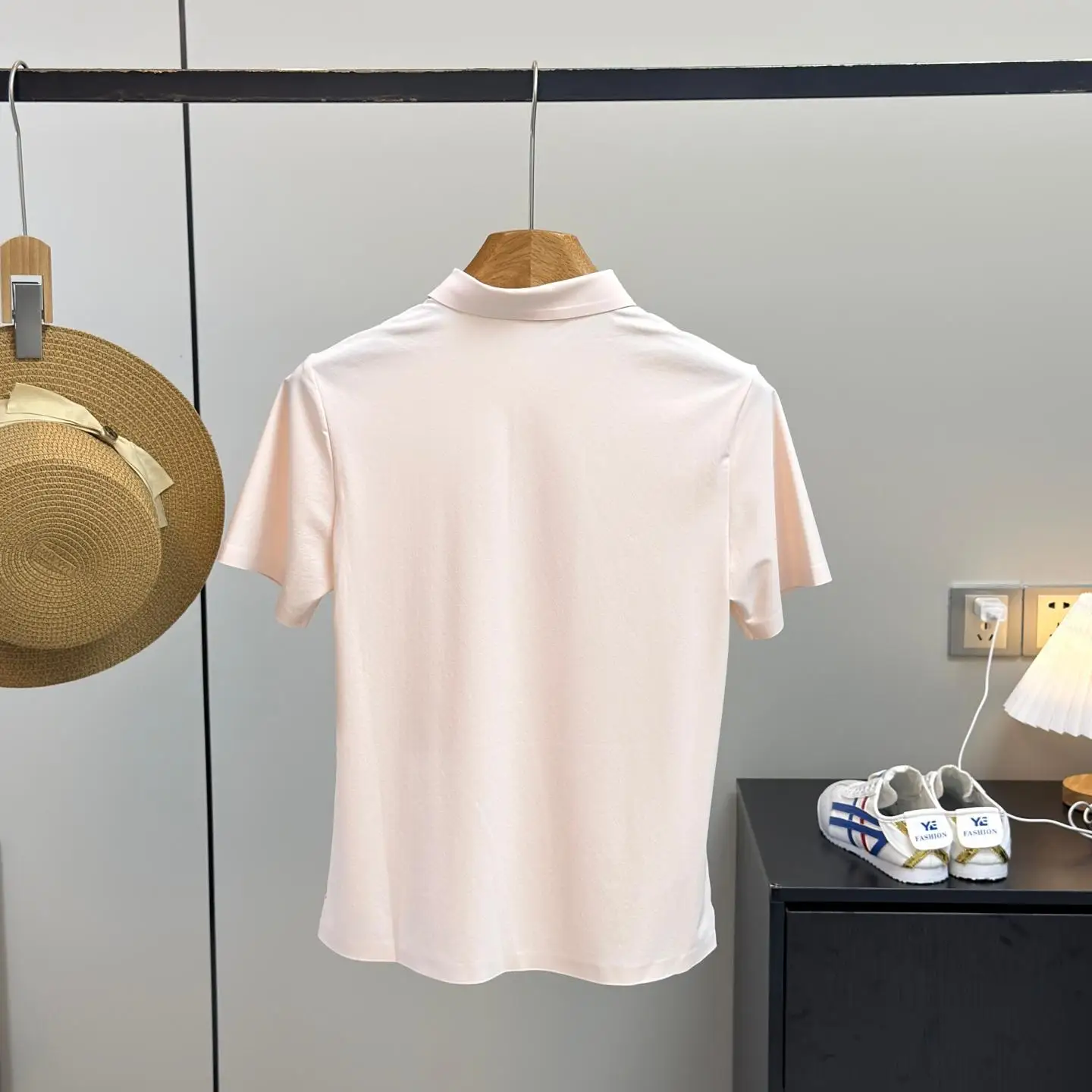 Summer Anti-Wrinkle Cool Feeling Seamless Glue  Collar Sports Quick Dry Short Sleeve T-Shirt Women Straight Cut Classic S...